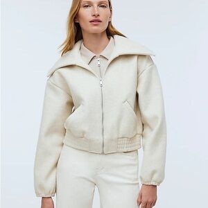 NWT Madewell Zip-Front Shawl Bomber Jacket